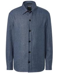 ZEGNA - Refined Regular Fit Shirt With Button Closure And Rounded Hem - Lyst