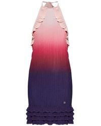 CASABLANCA - High-Neck Mini Dress With Ruffles - Lyst