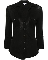 James Perse - Classic-Collar Cotton Cardigan - Lyst