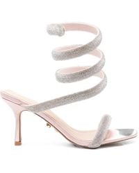 Twentyfourhaitch - Centauro Crystal-Embellished Spiral-Strap Sandals - Lyst