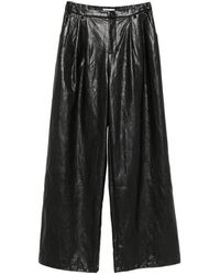 ELEH - Pleated Leather Palazzo Pants - Lyst