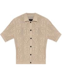 AllSaints - Arktx Perforated-Knit Short-Sleeve Cardigan - Lyst
