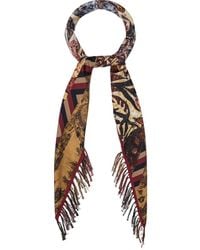 Pierre Louis Mascia - Geometric-Pattern Fringed-Edges Scarf - Lyst