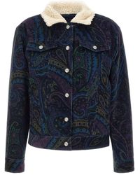 Etro - Giacca A Coste Giubbino Con Stampa Paisley - Lyst