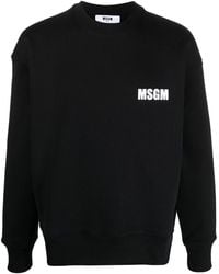 MSGM - Logo-print Crew Neck Jumper - Lyst