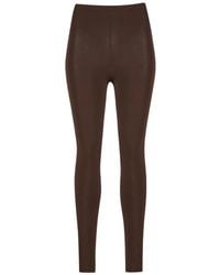 Balenciaga - Logo-Embroidered Ribbed-Waistband Leggings - Lyst