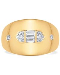 Sara Weinstock - 18kt Yellow Gold Aurora Taj Diamond Baguette Signet Ring - Lyst