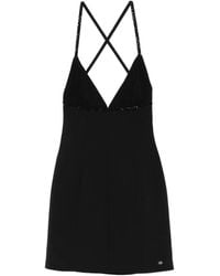 Amiri - Crystal-Embellished Mini Dress - Lyst