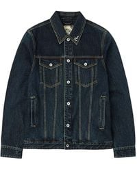 Evisu - Buttoned Brushstroke Denim Jacket - Lyst