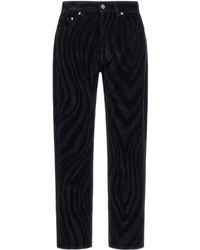 Roberto Cavalli - Fluwelen Broek Met Zebraprint - Lyst