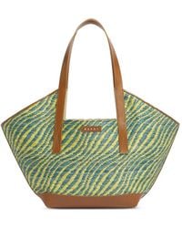 Marni - Two-Tone Raffia-Effect Tote Bag - Lyst