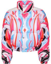 Philipp Plein - Graphic-Print Cropped Puffer Jacket - Lyst