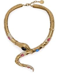 Roberto Cavalli - Snake-Shaped Crystal-Embellished Necklace - Lyst