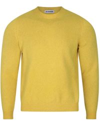 Jil Sander - Crew-Neck Ribbed-Trim Sweater - Lyst
