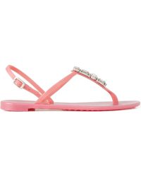 Casadei - Crystal-Embellished Thong-Strap Sandals - Lyst