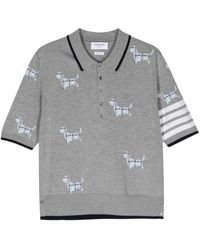 Thom Browne - Hector Intarsia-knit Polo Shirt - Lyst