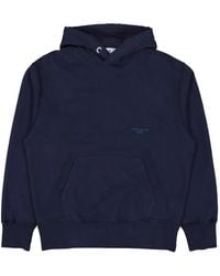 Stone Island - Felpa Marina Con Cappuccio E Tasca A Marsupio - Lyst