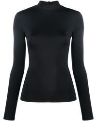 Karl Lagerfeld - Logo-embroidered High-neck Top - Lyst