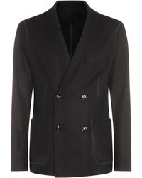 Giorgio Armani - Double-Breasted Patch-Pocket Jacket - Lyst