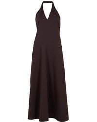 St. Agni - Halter Plunge Maxi Dress - Lyst