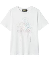 Mini Cream - Graphic-Print Bow-Details Cotton T-Shirt - Lyst