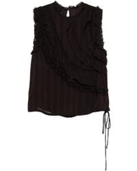 Pinko - Ruffled Sleeveless Top - Lyst