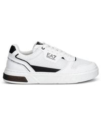 EA7 - Premium Court Logo-Print Sneakers - Lyst