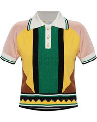Casablancabrand - Colour-block Panelled Polo Shirt - Lyst