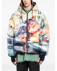 Undercover - Printed Hooded Down Jacket - Lyst