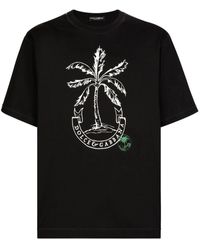Dolce & Gabbana - Katoenen T-shirt Met Logoprint - Lyst