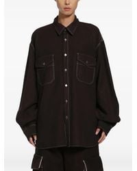 Uma Wang - Tavis Contrast-Stitch Oversized Shirt - Lyst