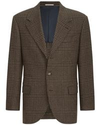 Brunello Cucinelli - Cashmere Prince Of Wales Tailor Blazer - Lyst