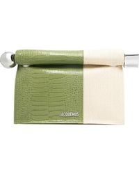 Jacquemus - The Pochette Rond Carré Two-Toned Clutch Bag - Lyst