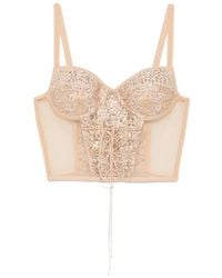 Ermanno Scervino - Lace-Up Sequin-Embellished Corset Top - Lyst