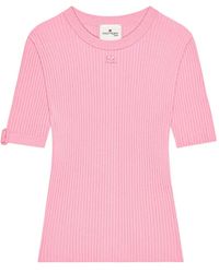 Courreges - Buckle-Sleeve Ribbed T-Shirt - Lyst