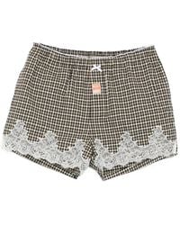 Martine Rose - Check Lace-Trim Shorts - Lyst
