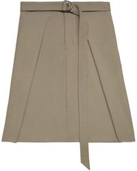 Ami Paris - Belted Wool Midi Skirt - Lyst