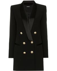 Balmain Robe courte à boutonnière croisée - Noir