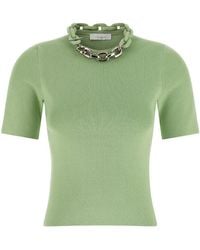 Rabanne - Embellished-Collar Ribbed T-Shirt - Lyst
