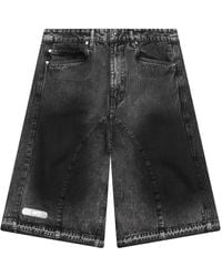PDF - Pleated-Panel Denim Shorts - Lyst