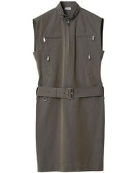 Burberry - Zip-detail Cotton-linen Dress - Lyst