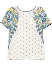 Etro - Paisley Print Silk Blend Top - Lyst