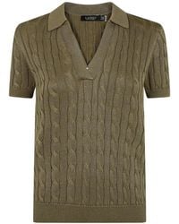 Ralph Lauren - Cable-Knit Polo Top - Lyst
