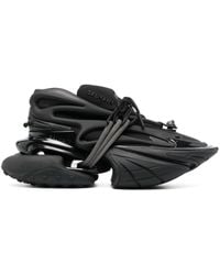 Balmain - Sneakers in pelle di capra noir a strati - Lyst
