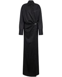 Dondup - Pinstripe Wrap-Style Maxi Dress - Lyst