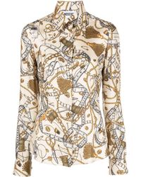 Moschino - Bridle-print Silk Shirt - Lyst