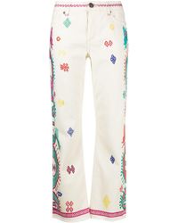 Etro Bestickte Cropped-Jeans - Mehrfarbig