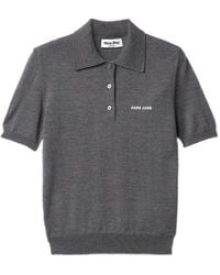 Miu Miu - Wool Knit Polo Shirt - Lyst