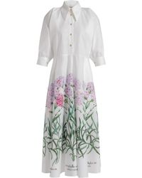 Alberta Ferretti - Floral Print Shirt Dress - Lyst
