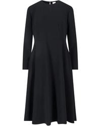 Aspesi - Long-Sleeve Flared Midi Dress - Lyst